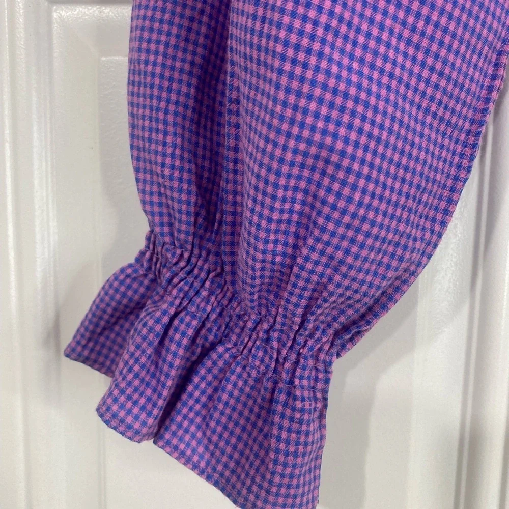 TANSSHOP Purple and Pink Gingham Crop Top - Picture 4 of 5